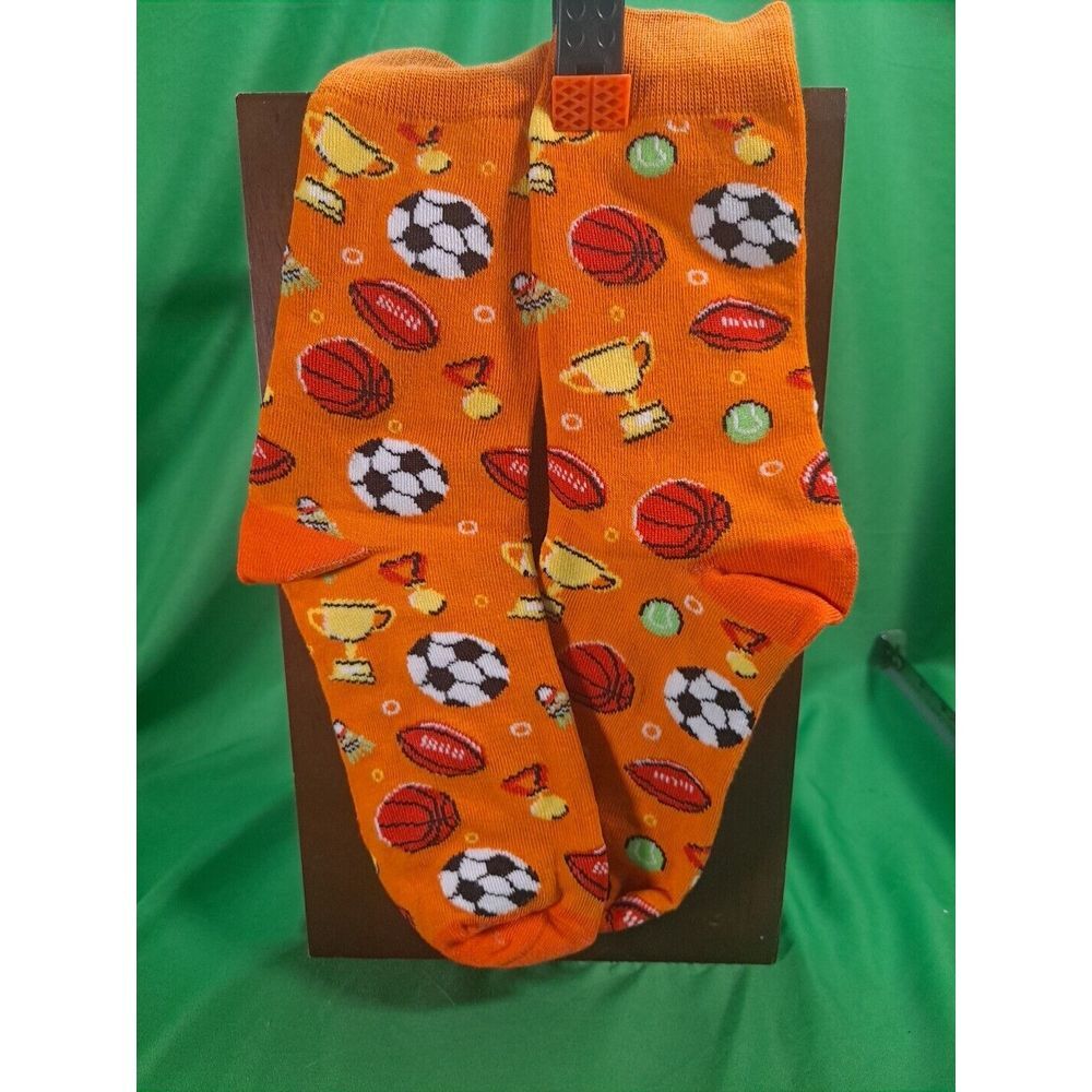 1 Pair Funny Socks Crew Length Mens Size 6 To 11 -‎ Sports Basketball Football